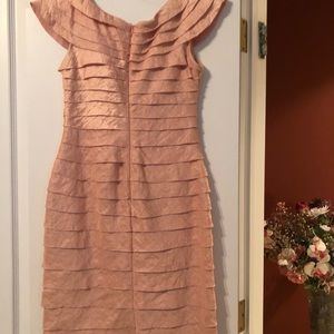 Pink London Times cocktail dress with flower embellishment.